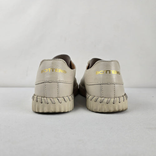 Bottero Comfort Beige Leather Bungee Slip-On Low-Top Sneakers Size 9