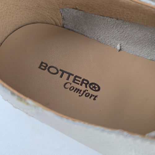 Bottero Comfort Beige Leather Bungee Slip-On Low-Top Sneakers Size 9
