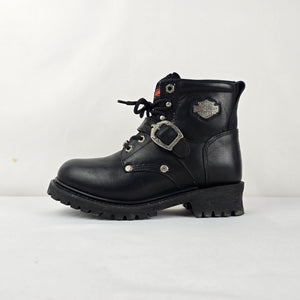Harley-Davidson Women's Leather Motorcycle Riding Boots, Buckle Harness Lug Sole Sz 7.5