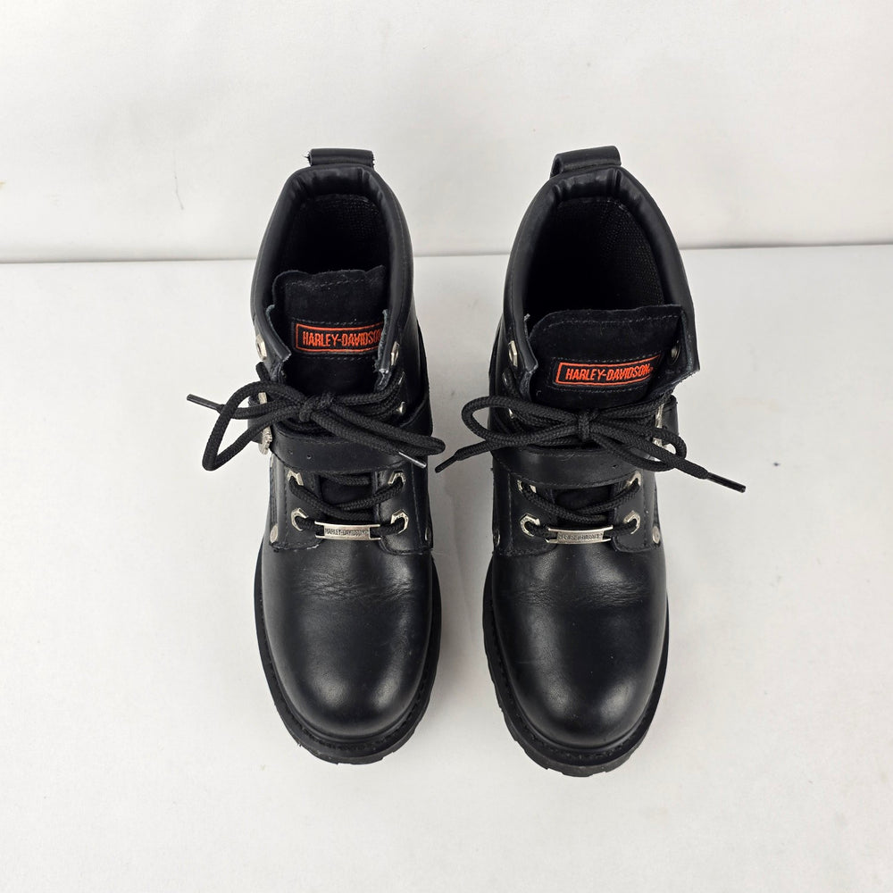 Harley-Davidson Women's Leather Motorcycle Riding Boots, Buckle Harness Lug Sole Sz 7.5