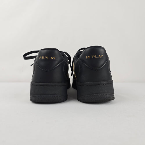Replay Women’s Black Leather Platform Sneakers Size 38/7.5