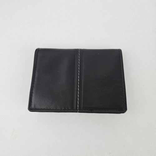 SwissGear Black Leather Bifold Wallet with ID Window