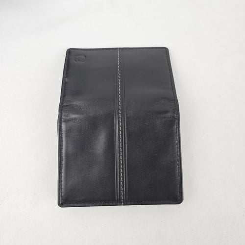 SwissGear Black Leather Bifold Wallet with ID Window