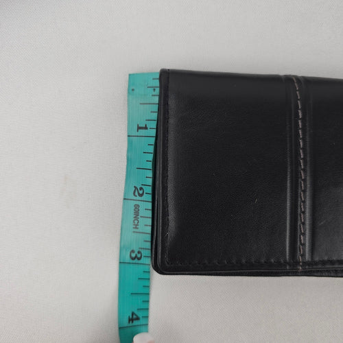 SwissGear Black Leather Bifold Wallet with ID Window