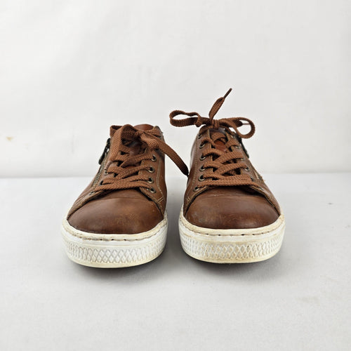 Rieker Women’s Brown Leather Sneakers Size 39/8.5