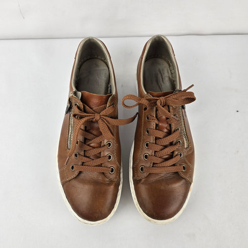 Rieker Women’s Brown Leather Sneakers Size 39/8.5