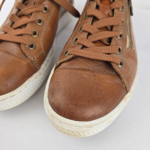 Rieker Women’s Brown Leather Sneakers Size 39/8.5