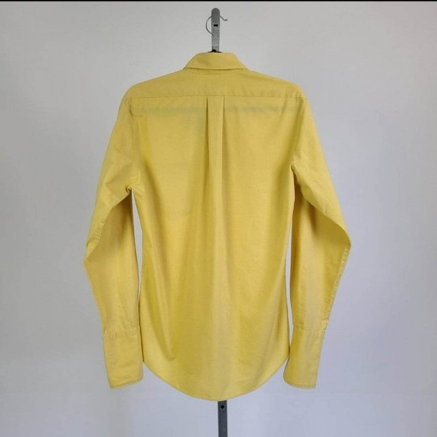 Vintage Lancer California Yellow Button Up Shirt Size M