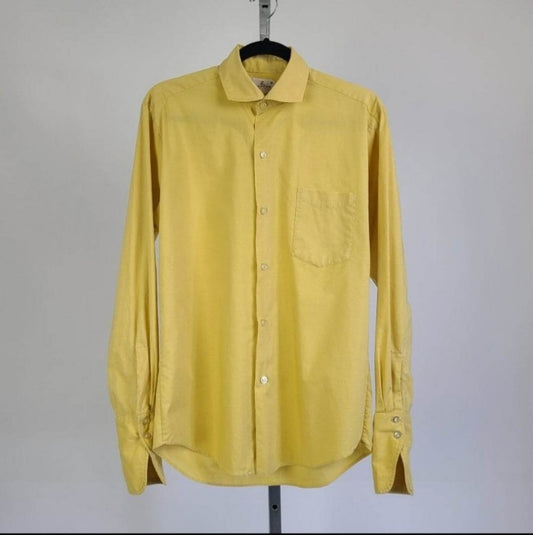 Vintage Lancer California Yellow Button Up Shirt Size M