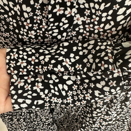 Dynamite Black Floral Tie Detail Mini Dress Size XS