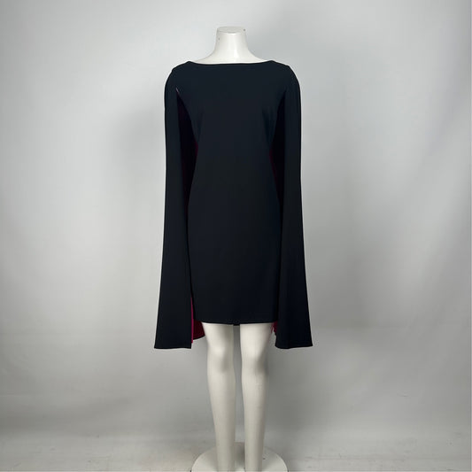 Adrianna Papell Black & Pink Cape Dress Size 12