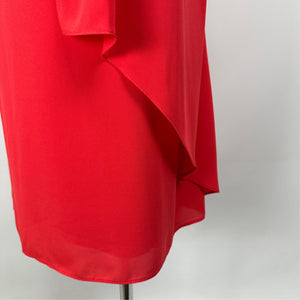 Joseph Ribkoff Black Beaded Red Chiffon Sleeveless Dress Size 8