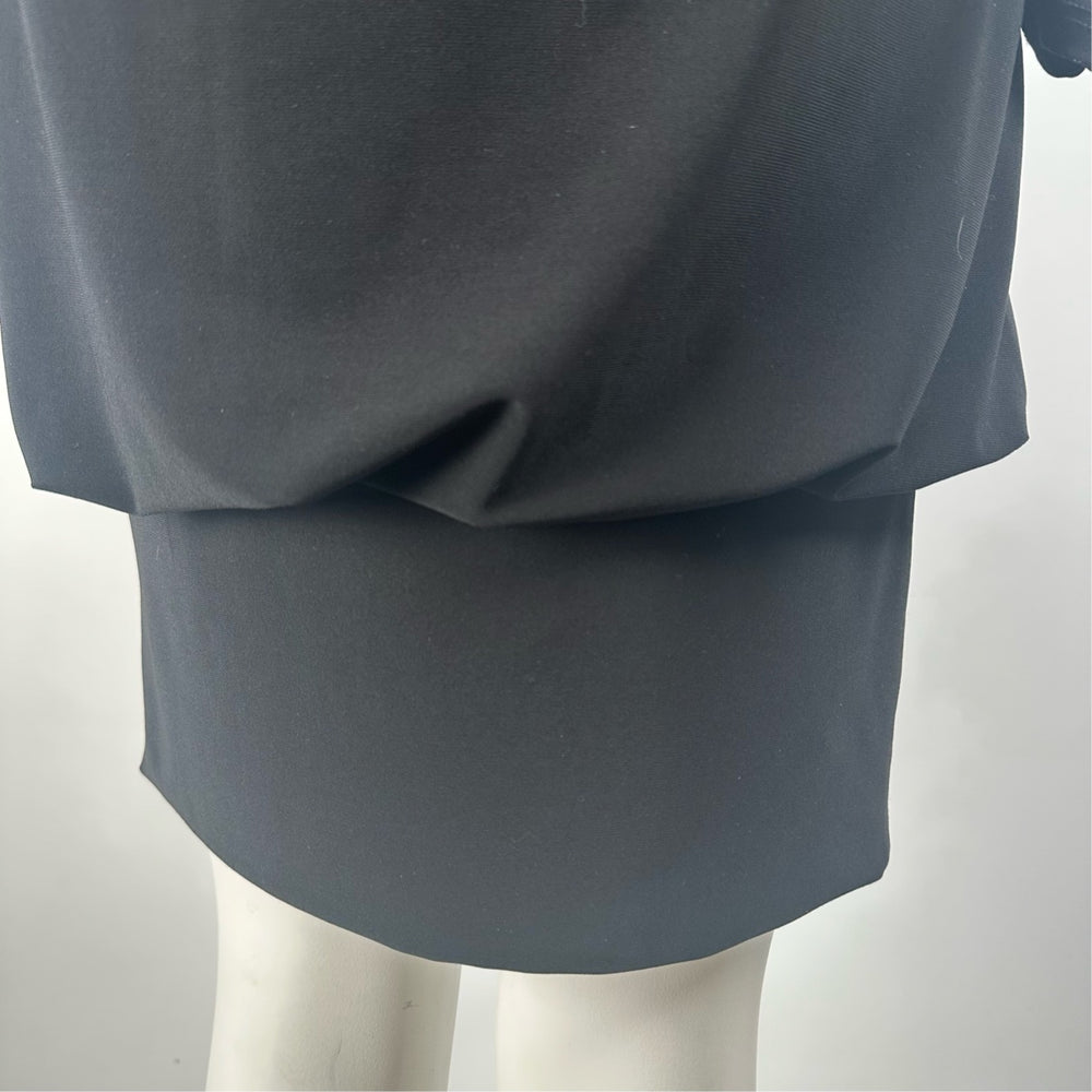 Frank Lyman Black Rushed Sleeve Mini Dress Size 4