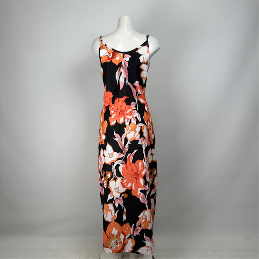 Emery Rose Orange Floral Maxi Dress Size L
