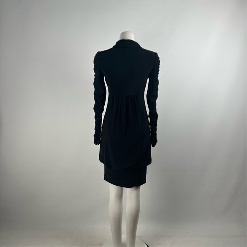 Frank Lyman Black Rushed Sleeve Mini Dress Size 4