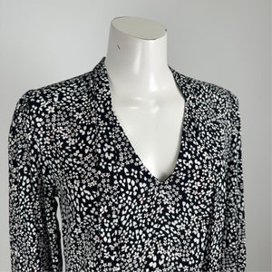 Dynamite Black Floral Tie Detail Mini Dress Size XS