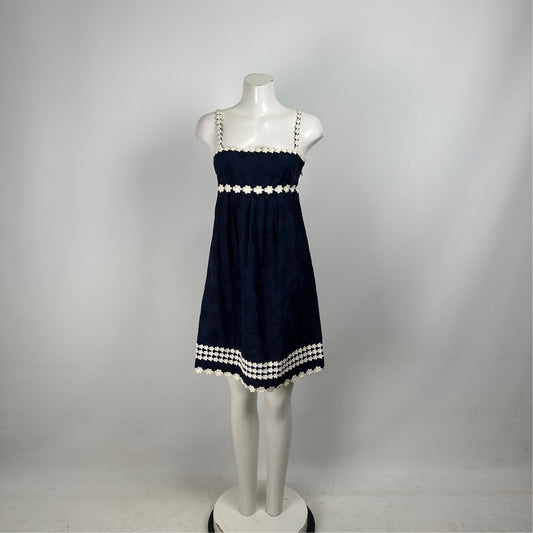 Juicy Couture Navy Blue Cotton Baby Doll Dress Size 4