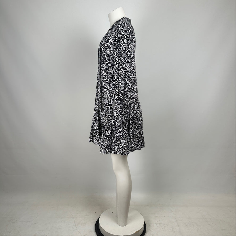 Dynamite Black Floral Tie Detail Mini Dress Size XS