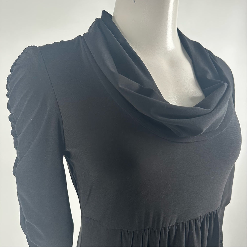 Frank Lyman Black Rushed Sleeve Mini Dress Size 4