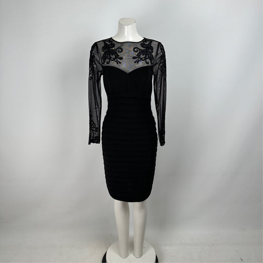 Bellissima Black Lace Body Con Dress Size 8