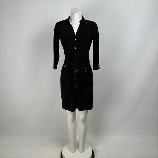 Joseph Ribkoff Black Button Up Shirt Dress Size 8