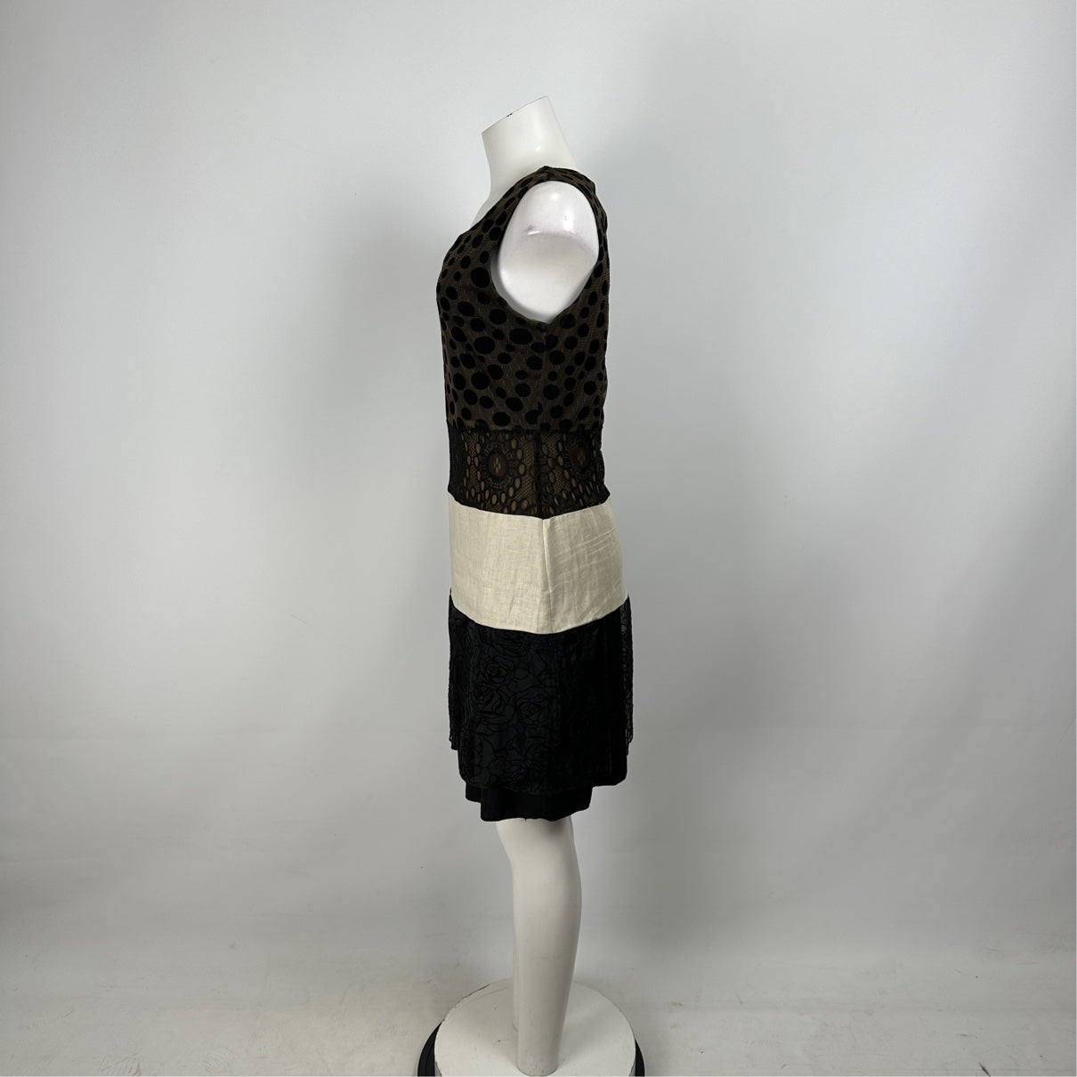 Boo Radley Black & Cream Polka Dot Sheath Dress Size S