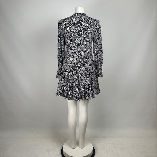 Dynamite Black Floral Tie Detail Mini Dress Size XS