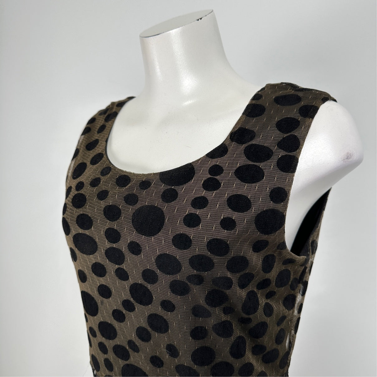 Boo Radley Black & Cream Polka Dot Sheath Dress Size S