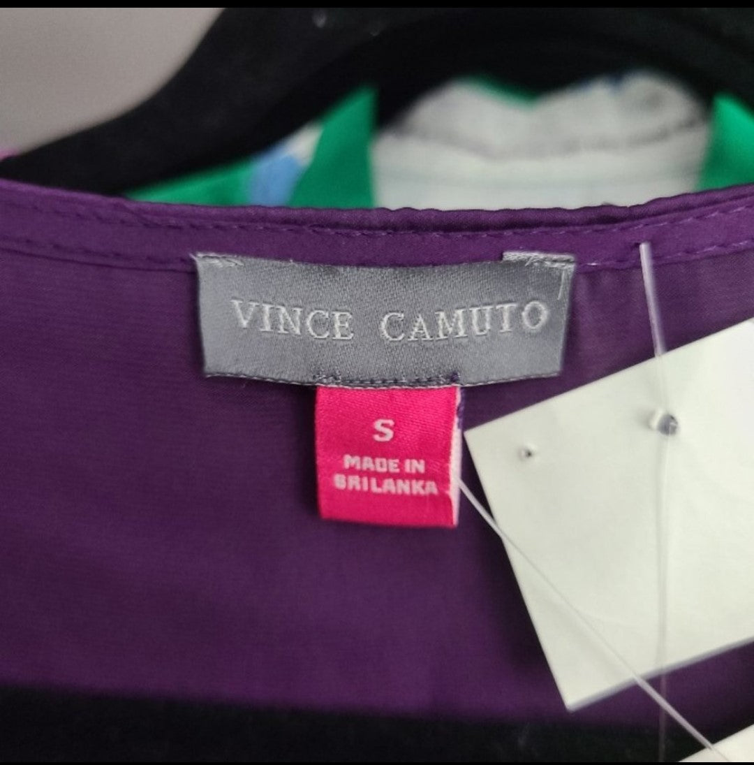 Vince Camuto Purple Satin Peasant Blouse Size S