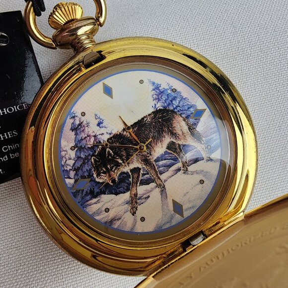 Franklin Mint Spirit of the Wolf Collector Pocket Watches