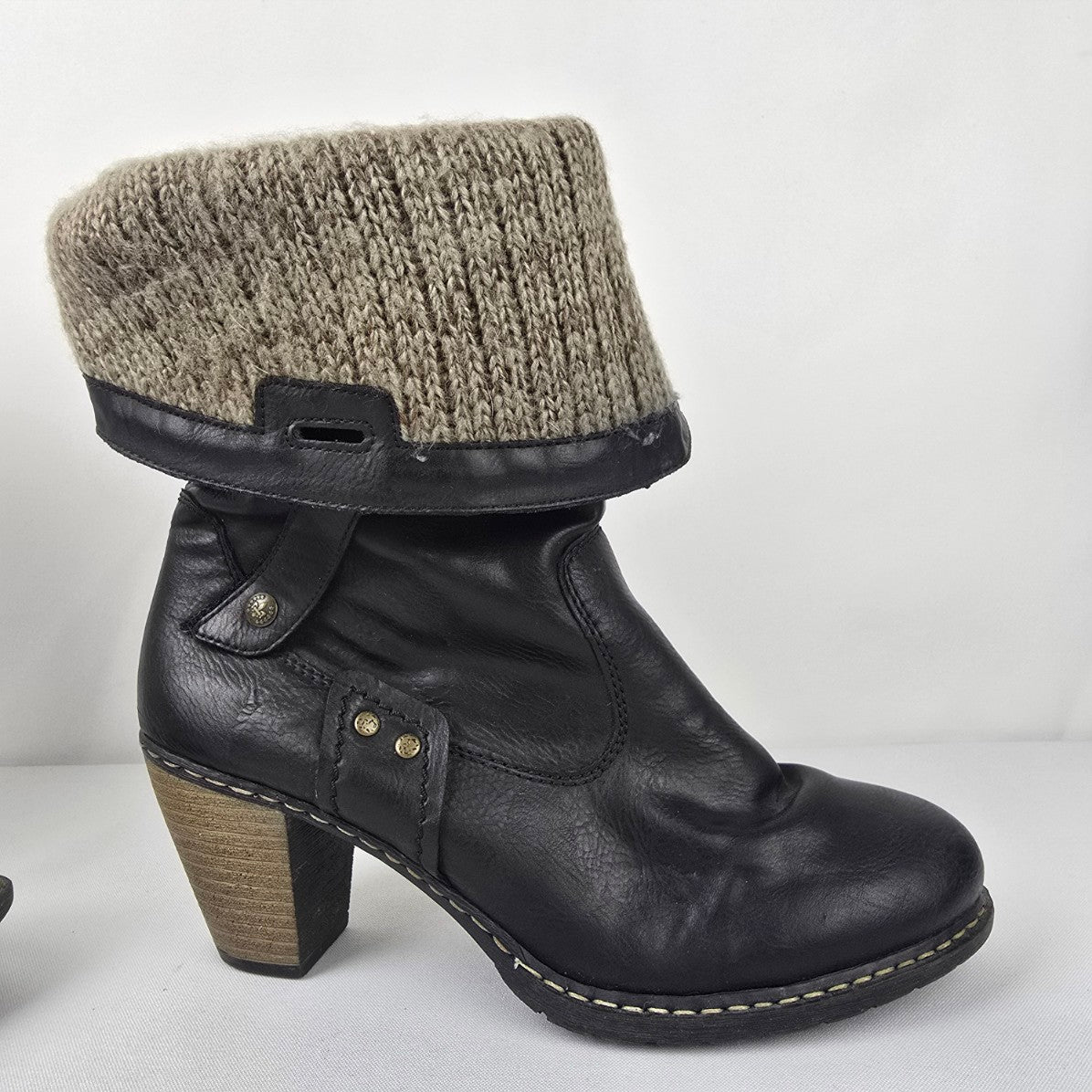 Riker Black Heeled Boot Size 8