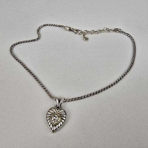 Brighton Silver Heart Pendant Chain Necklace