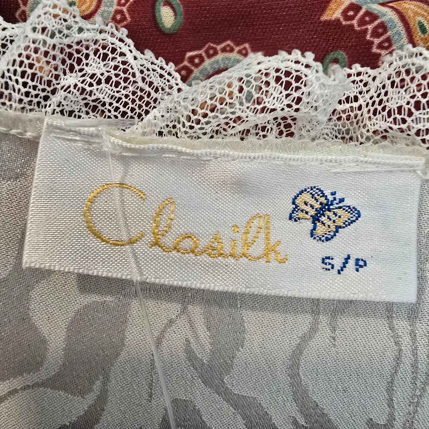 Vintage Clasilk Cream Lingerie Nightgown Dress Size S