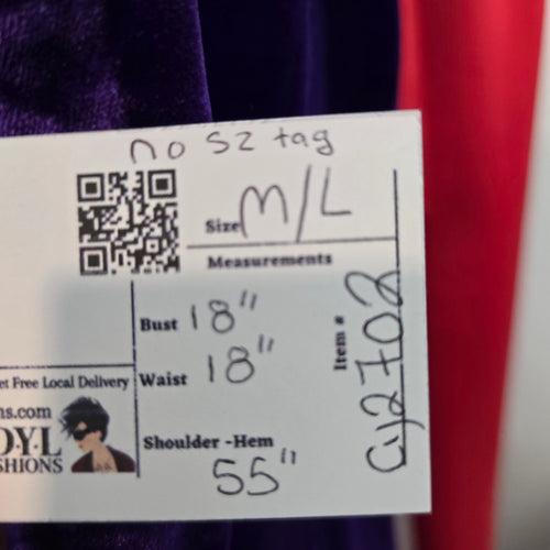 Vintage Velvet Purple Long Dress Size M/L