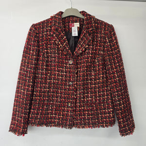 Vintage JM Collection Red Tweed Blazer Size 8