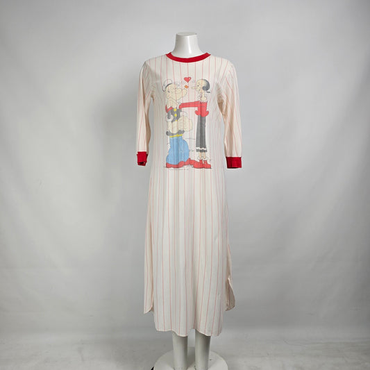Vintage Popeye & Olive Oil Long Nightgown Dress Size M