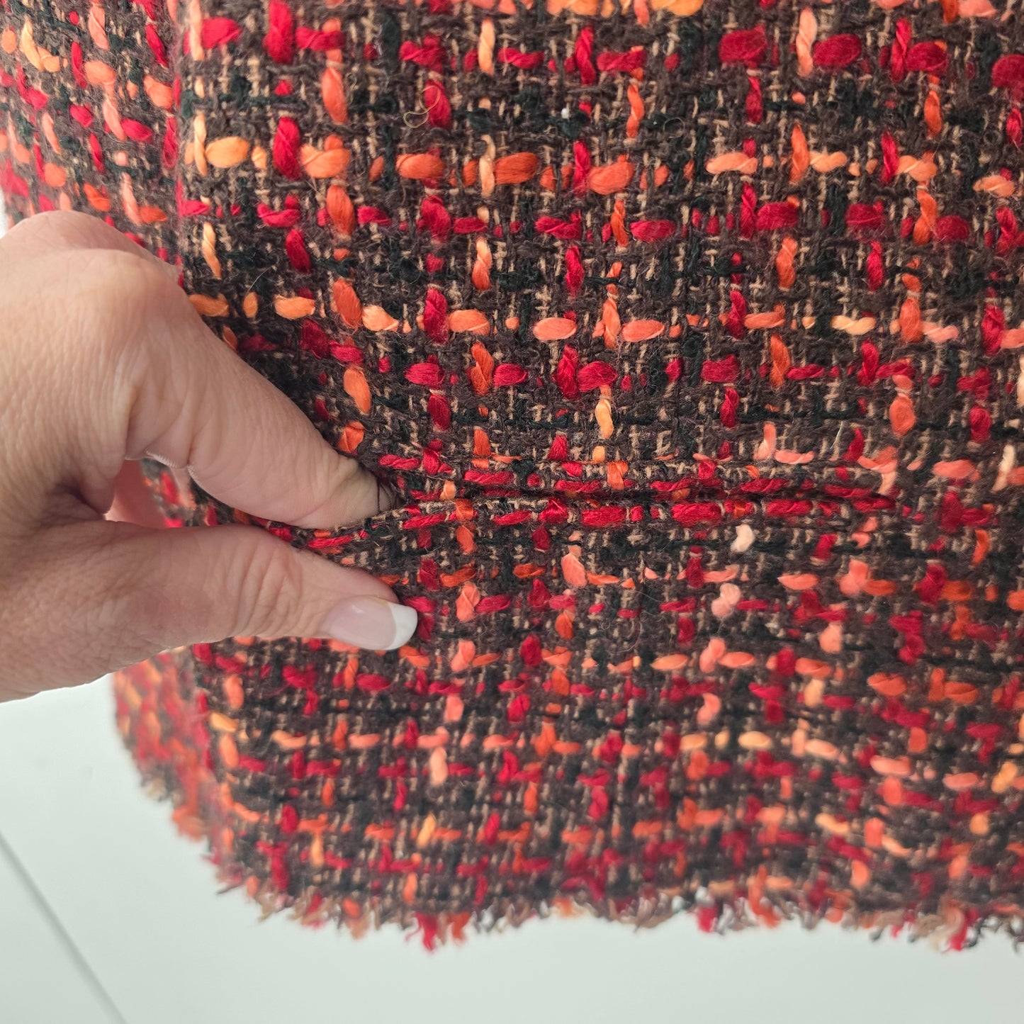 Vintage JM Collection Red Tweed Blazer Size 8