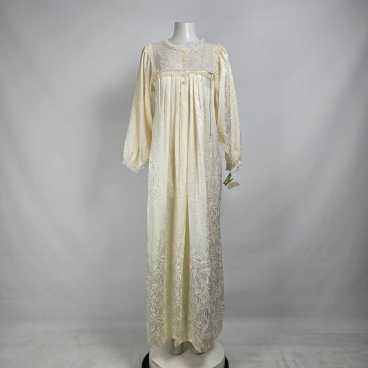 Vintage Clasilk Cream Lingerie Nightgown Dress Size S