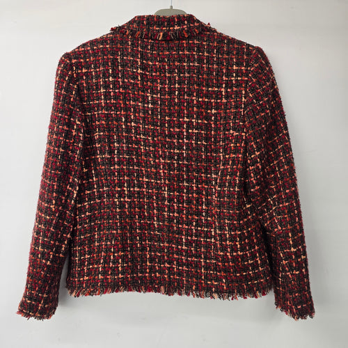 Vintage JM Collection Red Tweed Blazer Size 8