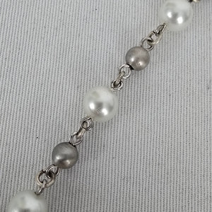 FAC Jubilee Silver Tone Faux Pearl & Rhinestone Statement Necklace