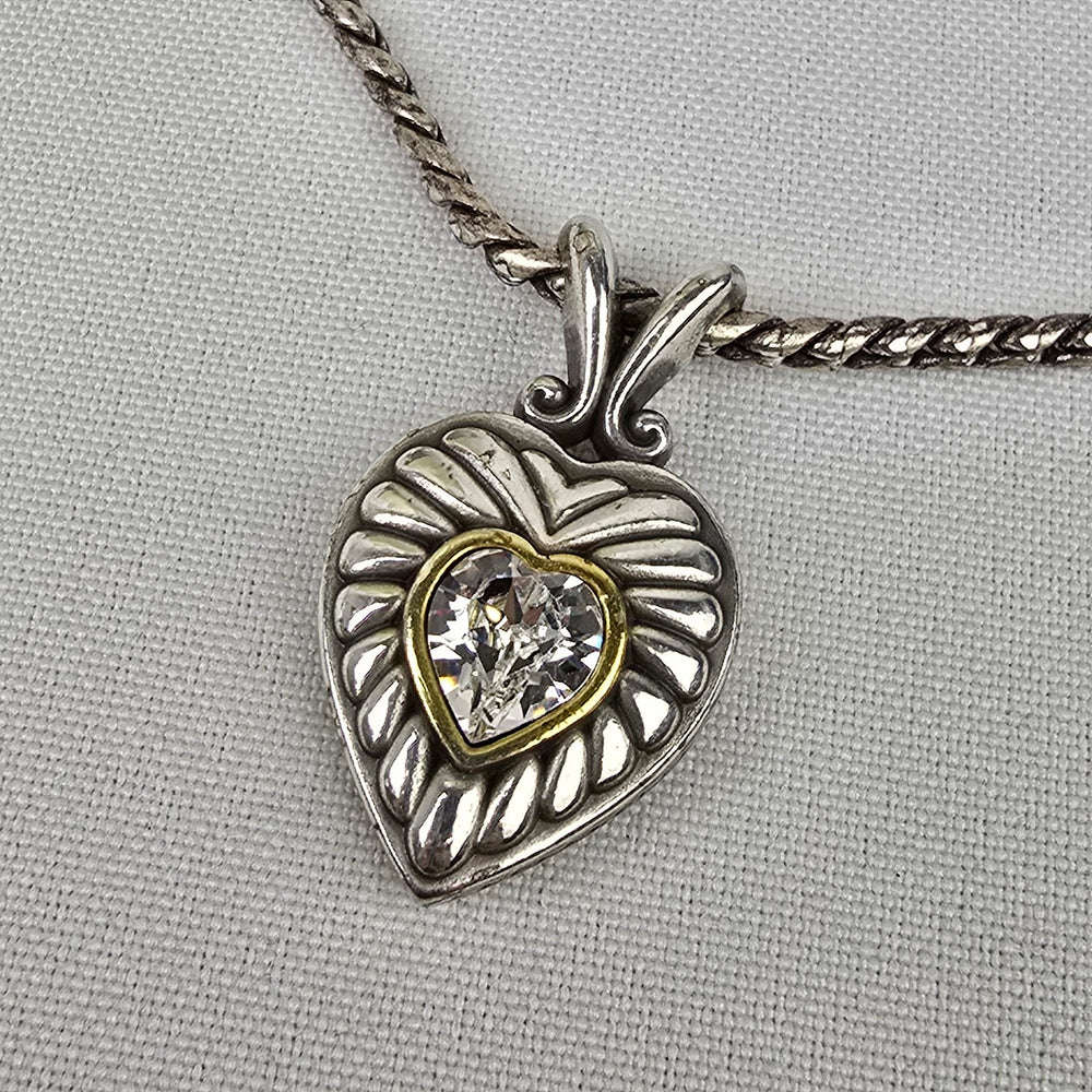 Brighton Silver Heart Pendant Chain Necklace
