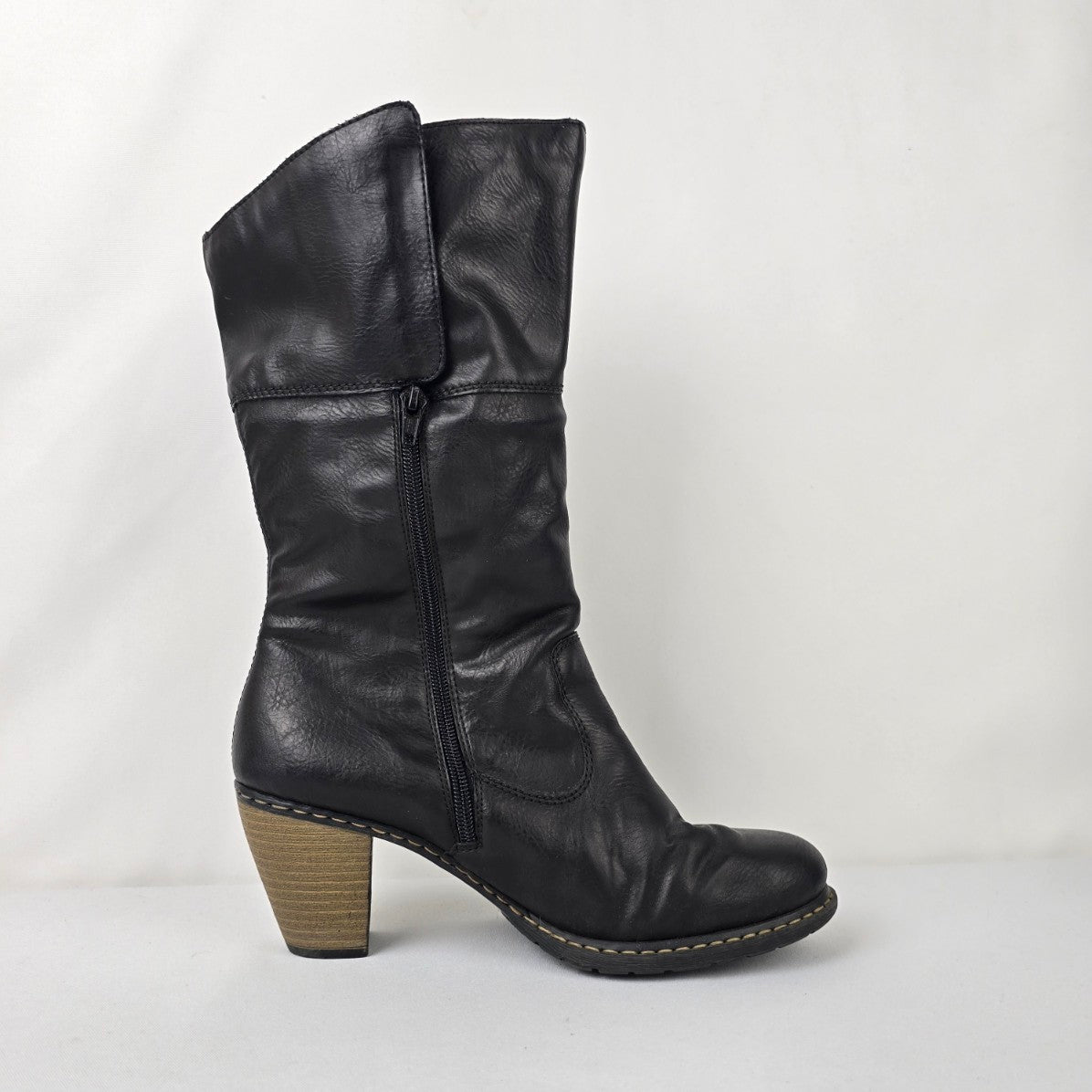 Riker Black Heeled Boot Size 8