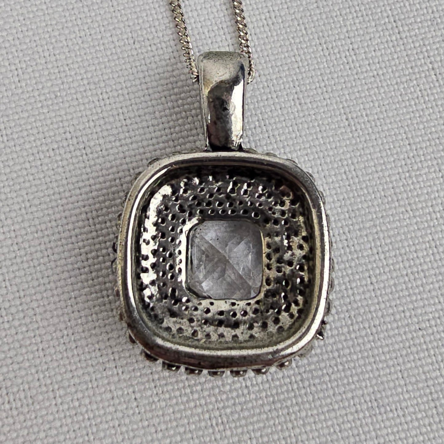 EVP 925 Sterling Silver Crystal Pendant Chain Necklace