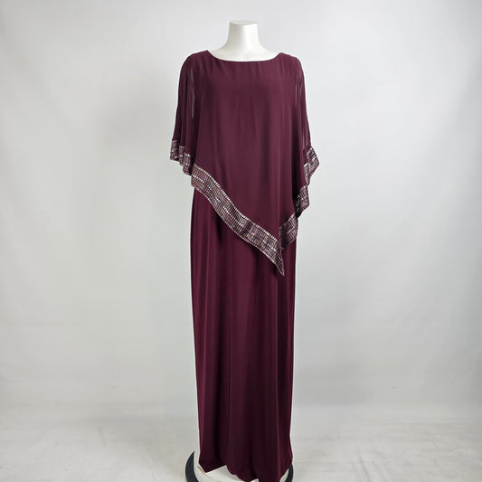 SLNY Burgundy Event Long Dress Size 18