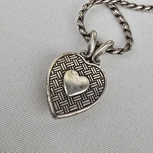 Brighton Silver Heart Pendant Chain Necklace