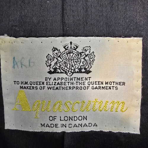 Vintage Auqascutum Blue Wool Overcoat Size 2XL