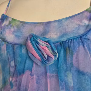 Vintage French Maid Blue Lingerie Nightgown Dress Size M
