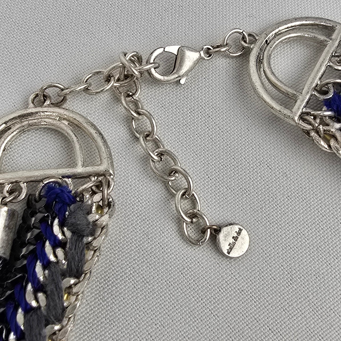 Stella & Dot Emmeline Blue & Silver Statement Necklace