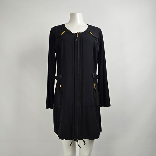 Saopaulo Black Zip-Up Jacket Dress Size 14