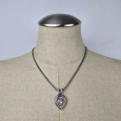 Brighton Silver Heart Pendant Chain Necklace